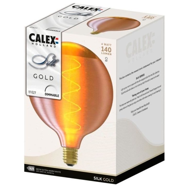 Ampoule Silk Globe G125 Gold Filament spirale 220-240V 4W 140lm 1800K