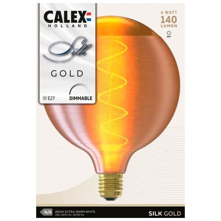 Ampoule Silk Globe G125 Gold Filament spirale 220-240V 4W 140lm 1800K