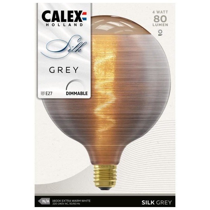 Ampoule LED E27 - CALEX - G125 - Filament en spirale - 4W - 80 lm - 18
