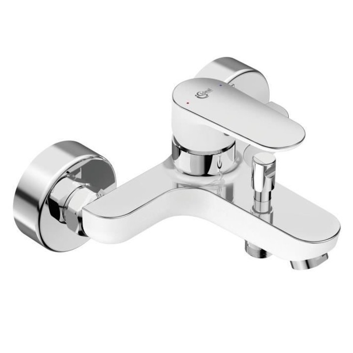 Mitigeur bain-douche mural avec plage de dépose - TYRIA - Blanc/Chrom