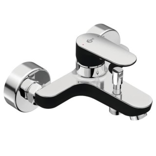 Mitigeur bain-douche mural avec plage de dépose - TYRIA - Noir/Chrome