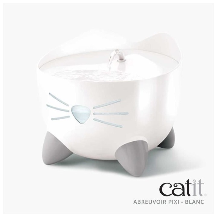 CAT IT Fontaine a eau automatique pour chat - 2,5 L - Blanc