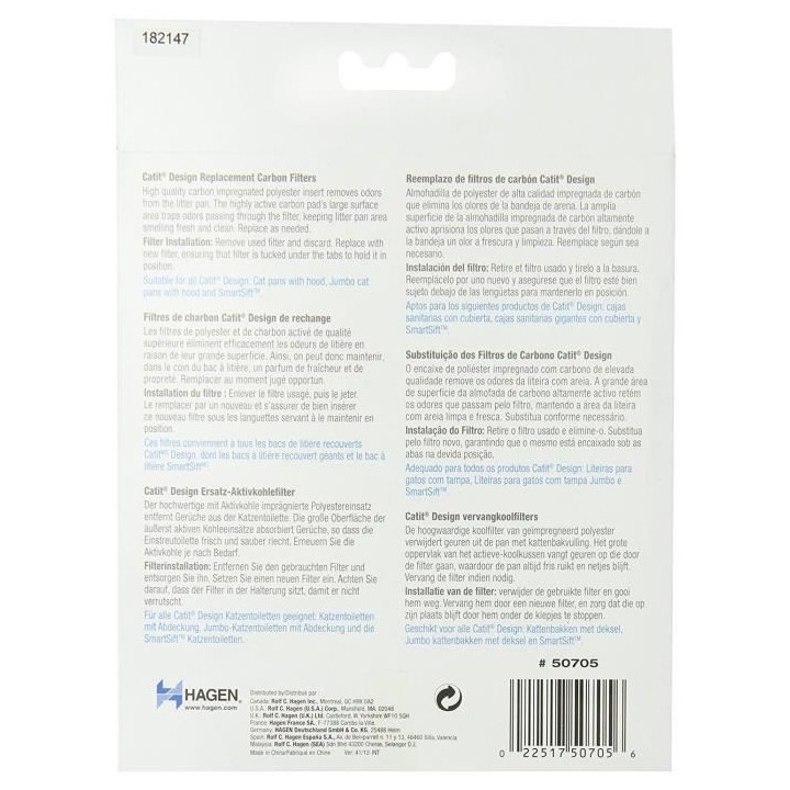 Recharge 2 filtres charbon pour maison de toilette