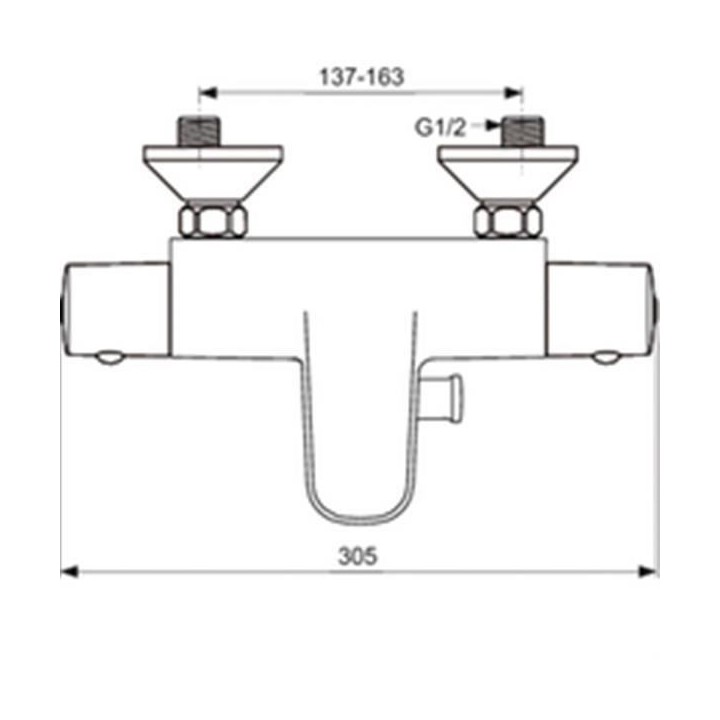 Mitigeur thermostatique bain-douche mural - CERATHERM 50 - Chrome - Id