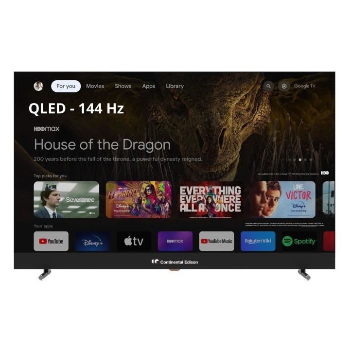 TV LED - CONTINENTAL EDISON - CELEDGAM43QL24B6 - 43'' (109 cm) - QLED