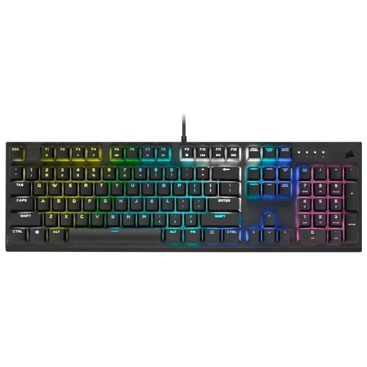 CORSAIR Clavier gamer mécanique K60 RGB PRO - AZERTY (CH-910D019-FR)
