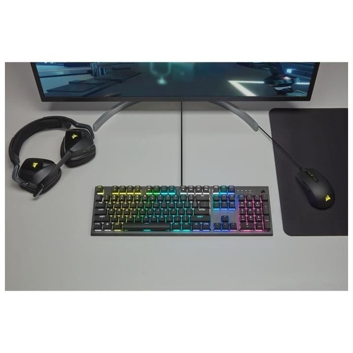 CORSAIR Clavier gamer mécanique K60 RGB PRO - AZERTY (CH-910D019-FR)