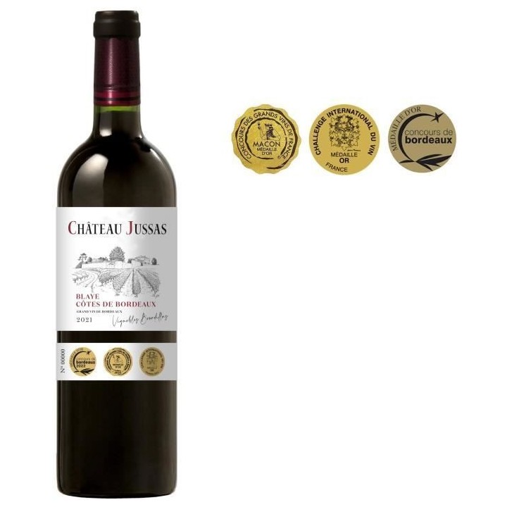 Château Jussas 2021 Blaye Côtes de Bordeaux - Vin rouge de Bordeaux