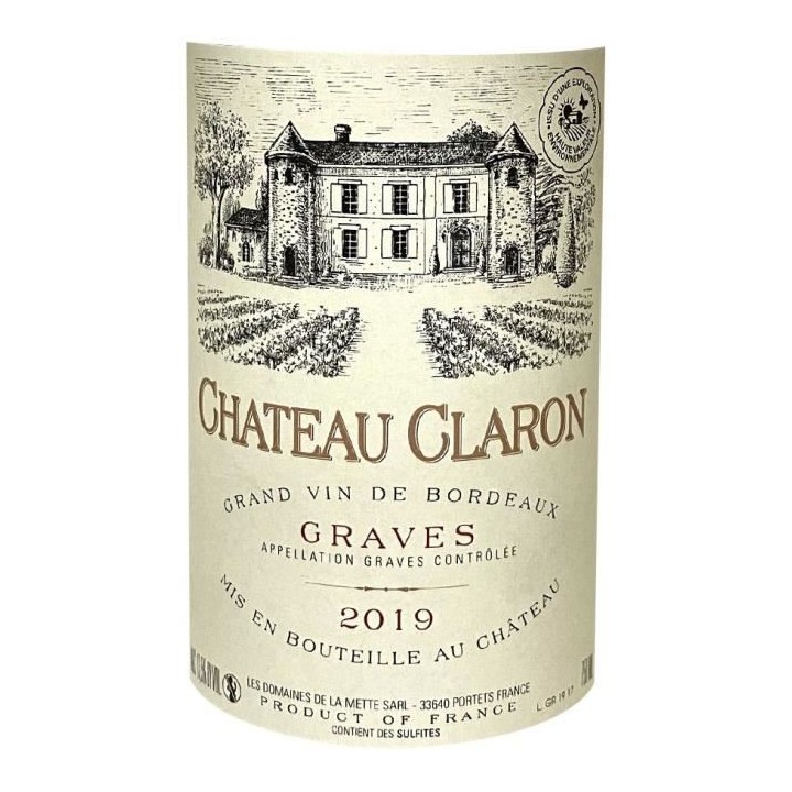 Château Claron 2019 Graves - Vin rouge de Bordeaux