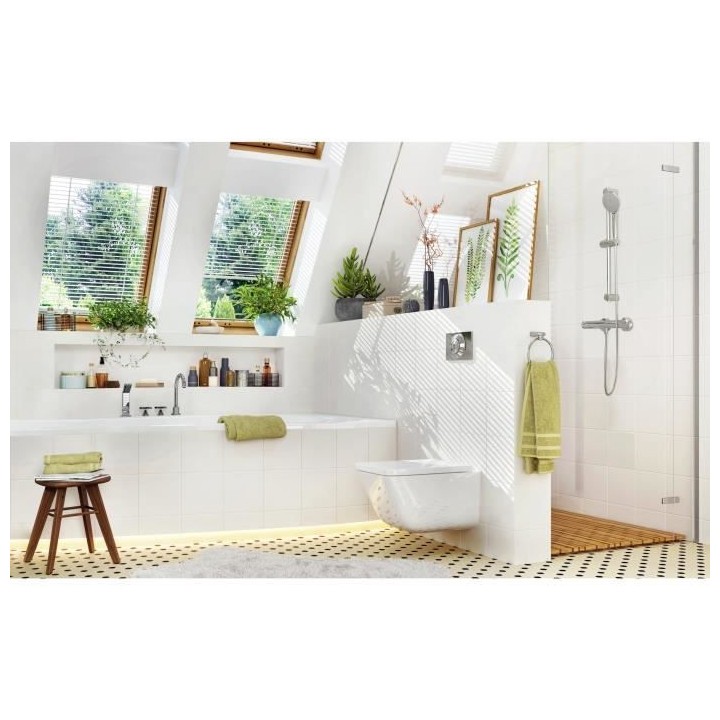 Ensemble de douche thermostatique - CERATHERM T50 - barre 60 + douchet