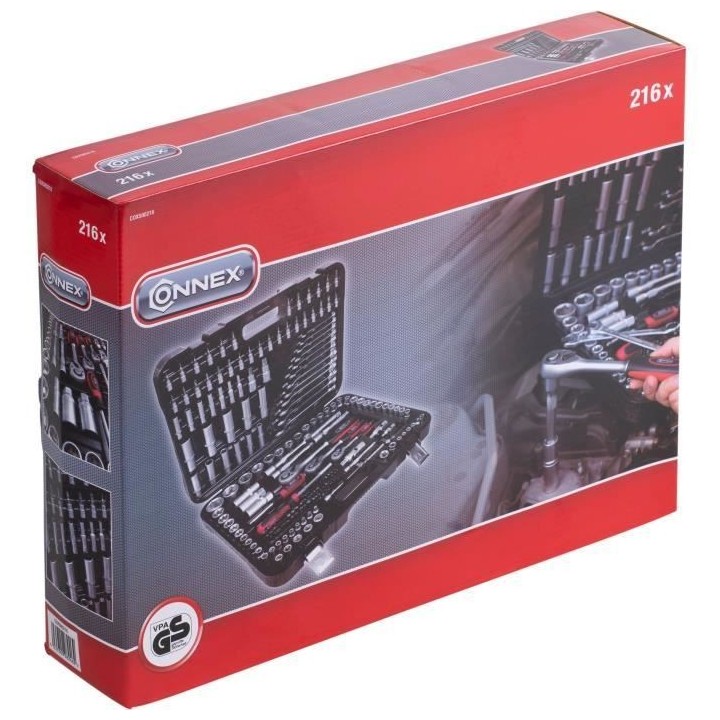 Coffret a douilles CONNEX - 216 pieces - Garantie 2 ans