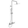 Colonne de douche thermostatique - CERATHERM T100 - Pomme de tete 20 cm + Douchette 11 cm 3J - Chrome - Ideal Standard