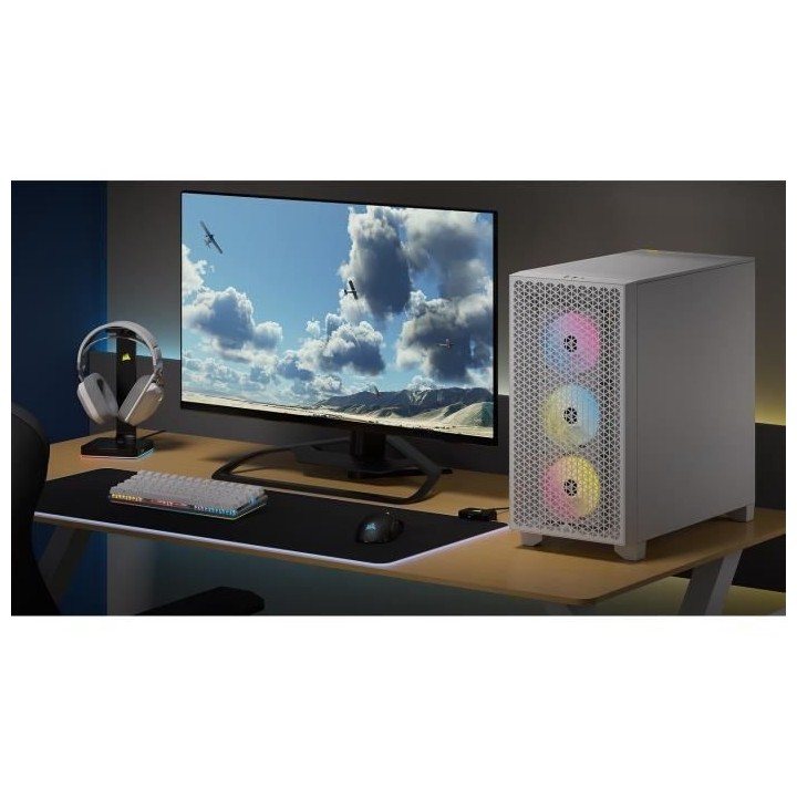Boitier PC - CORSAIR - 3000D RGB AIRFLOW - ATX Moyen-tour - 3 ventilat
