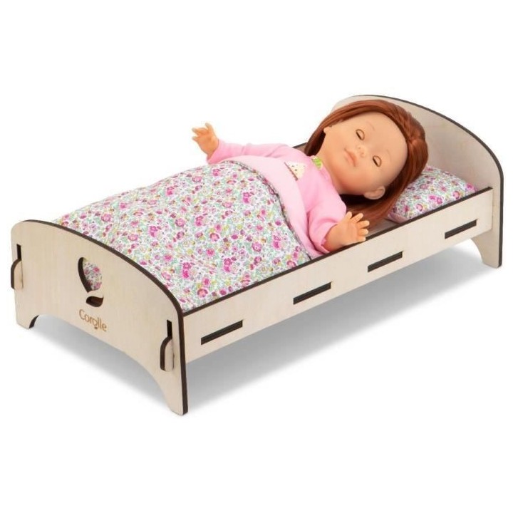 Lit en bois pour poupon et poupée 30 et 36 cm - COROLLE