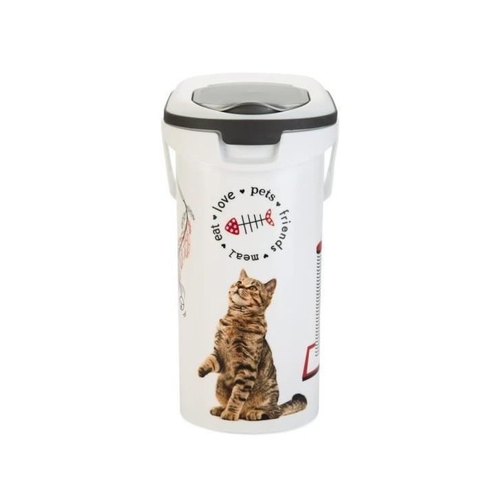 CURVER Conteneur a croquettes pour chat 4 kg - 10L - Love Pets