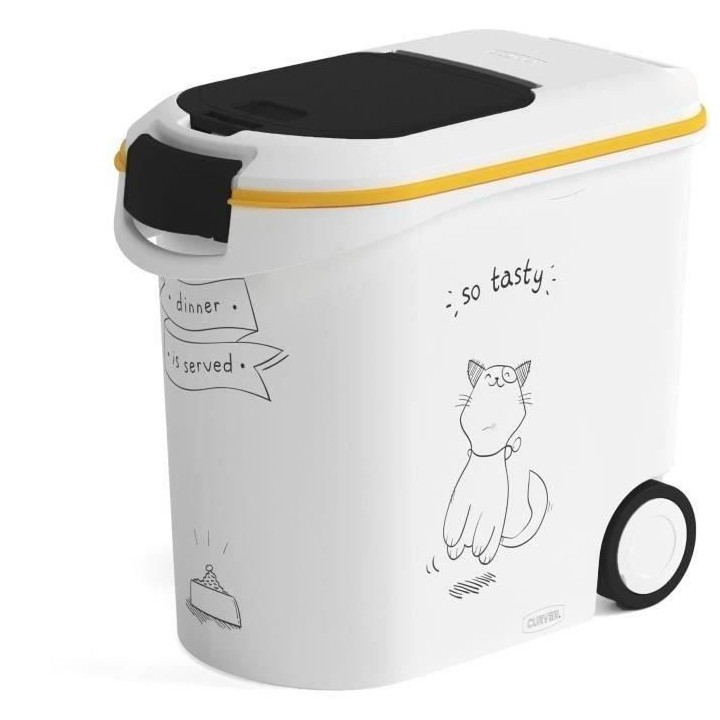 CURVER Conteneur a croquettes pour chat avec roulettes 12 kg - 35L - L