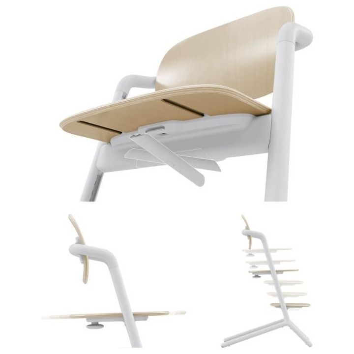 CYBEX - Chaise haute évolutive - Pack 3 en 1 - LEMO 2 - Blanc/ Bois -