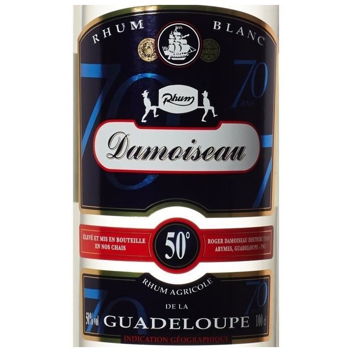 Rhum Damoiseau - Rhum agricole blanc - Guadeloupe - 50%vol - 100cl