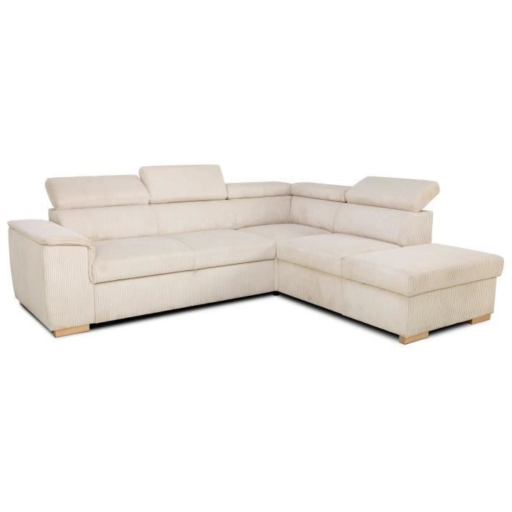 Canapé d'angle convertible réversible 5 places DAYTONA - Velours cô