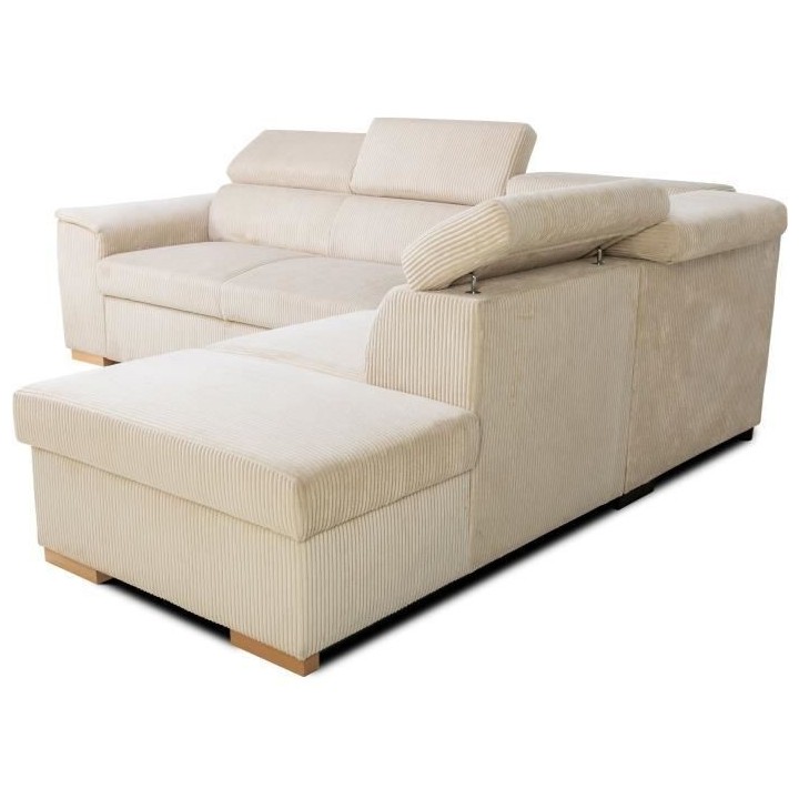 Canapé d'angle convertible réversible 5 places DAYTONA - Velours cô