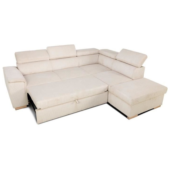 Canapé d'angle convertible réversible 5 places DAYTONA - Velours cô