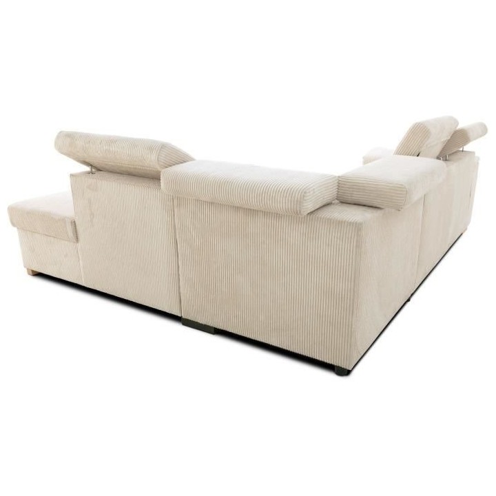 Canapé d'angle convertible réversible 5 places DAYTONA - Velours cô