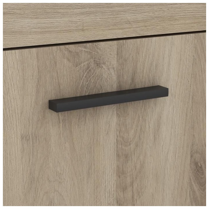 Bureau avec rangements - DELPHI - Chene/noir - L126,2 x P59.8 x H93.5c