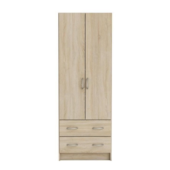 DEMEYERE Armoire - Décor chene brossé - 2 portes et 2 tiroirs - Clas