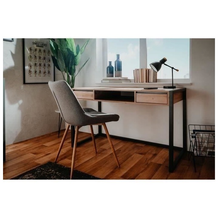 Bureau Denver - Panneaux de particules - Décor chene artisan, anthrac