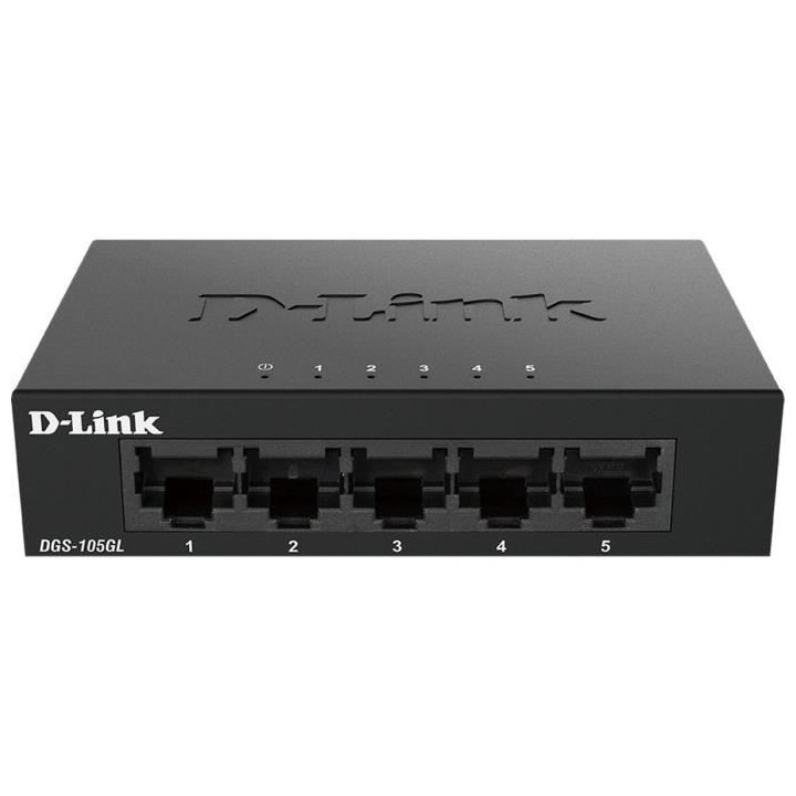 Switch 5 ports Gigabit - Métallique, connecteurs plastique - DLINK -