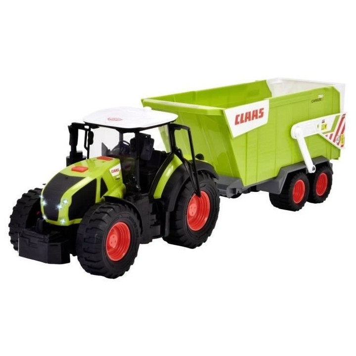 Dickie - Tracteur Claas + remorque 65cm - Son et lumiere - Benne bascu