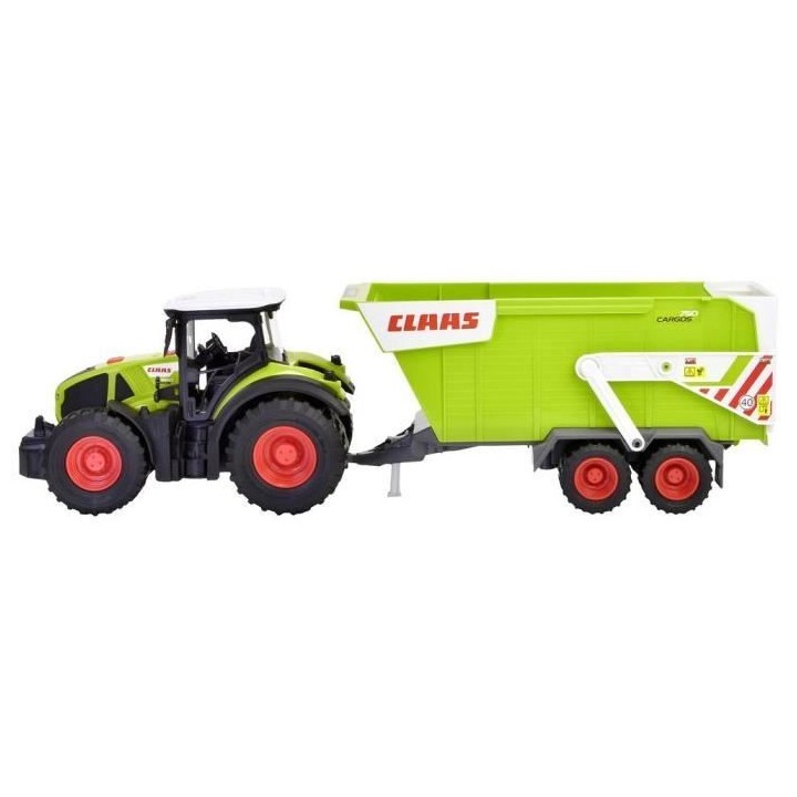 Dickie - Tracteur Claas + remorque 65cm - Son et lumiere - Benne bascu