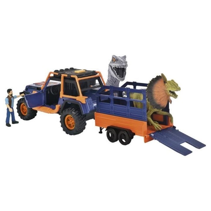Dickie - Commandant de Dinosaures - 1 Jeep Wrangler avec remorque + 1