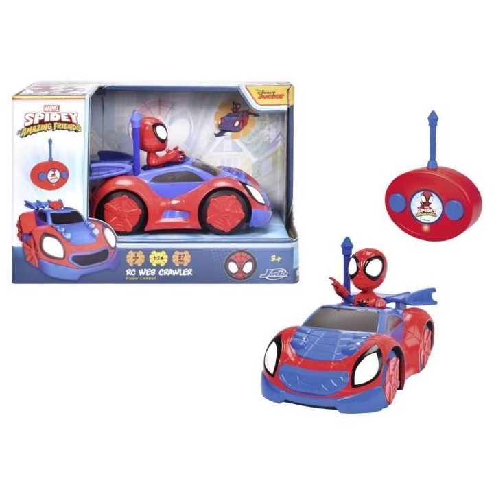 Spidey - Voiture radiocommandée - 17cm - Figurine Spidey incluse