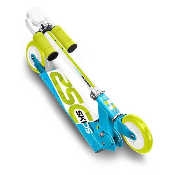 Trottinette pliable avec compteur de vitesse - bleu - Skids Control