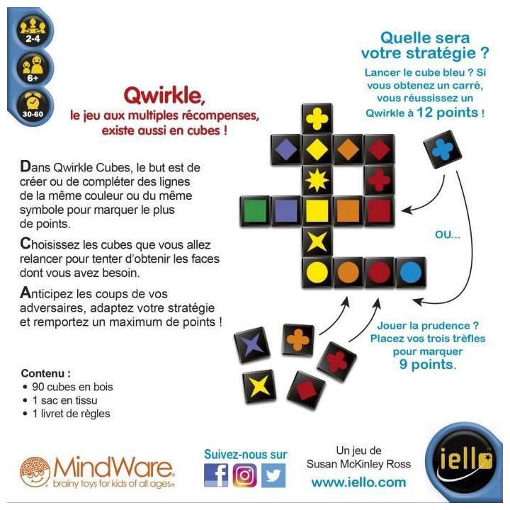 Qwirkle Cubes - Jeu de société de stratégie - IELLO