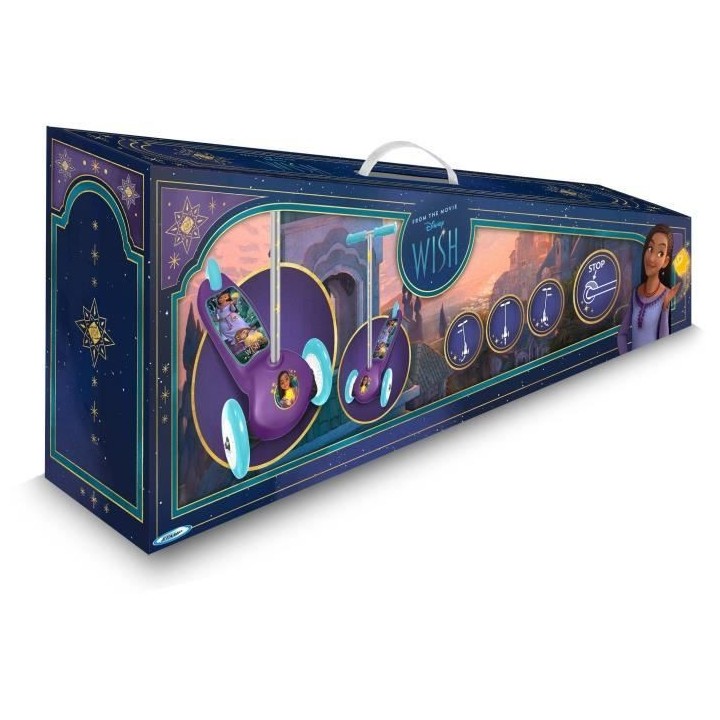 Trottinette 3 Roues - DISNEY - WISH - Ajustable en hauteur - Large pla