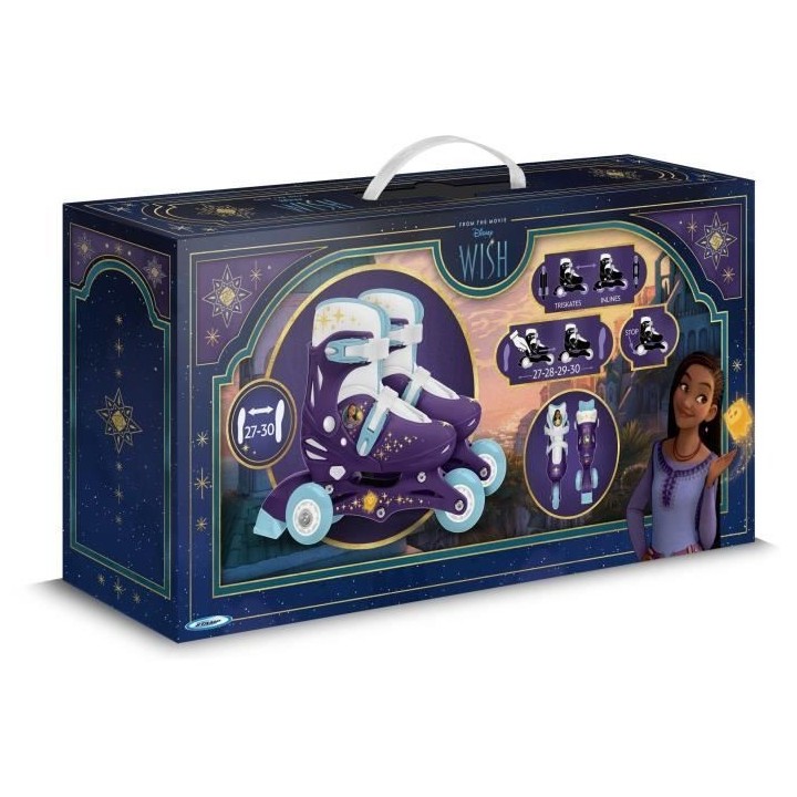 Patins en Ligne two in one - DISNEY - WISH - 3 Roues - Tri skate et Ro