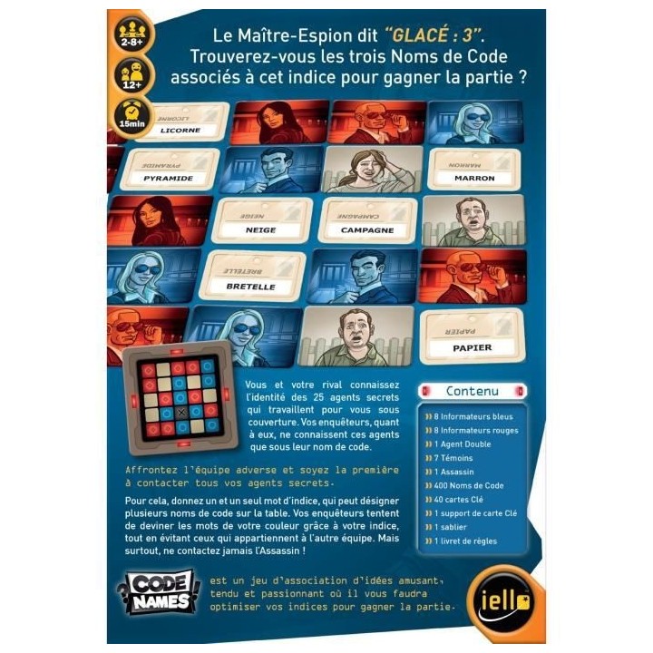 CODENAMES - Jeux de société de réflexion - Version Française - IEL