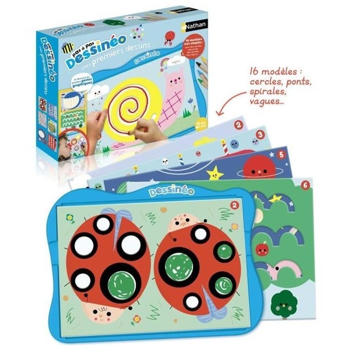Jeu de loisirs créatifs - NATHAN - Dessinéo premiers dessins - 16 mo
