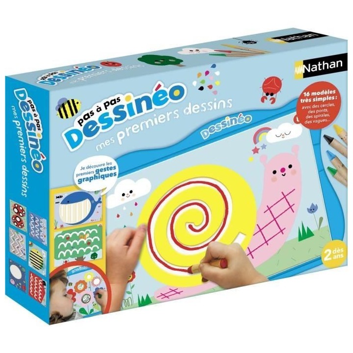 Jeu de loisirs créatifs - NATHAN - Dessinéo premiers dessins - 16 mo