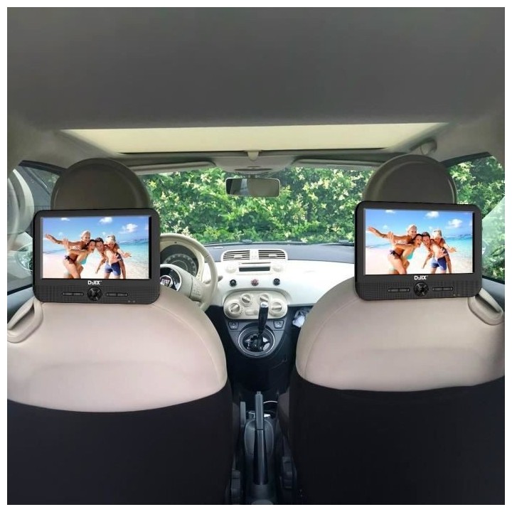 Lecteur DVD portable D-JIX PVS 706-50SM avec double écran 7 et suppor
