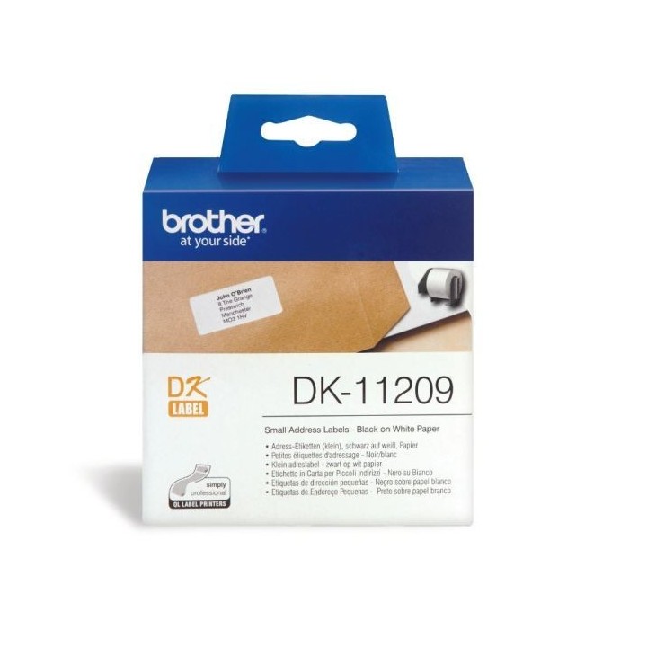 Etiquettes adresses BROTHER P-TOUCH DK-11209 - 29x62mm - 800 étiquett
