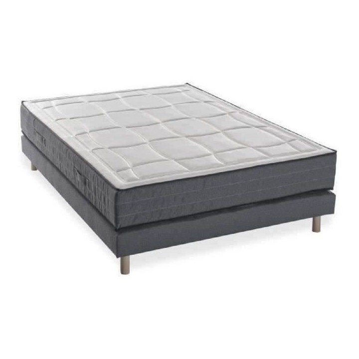 Ensemble matelas + sommier 160x200 cm - Mousse mémoire - 28cm - 5 zon