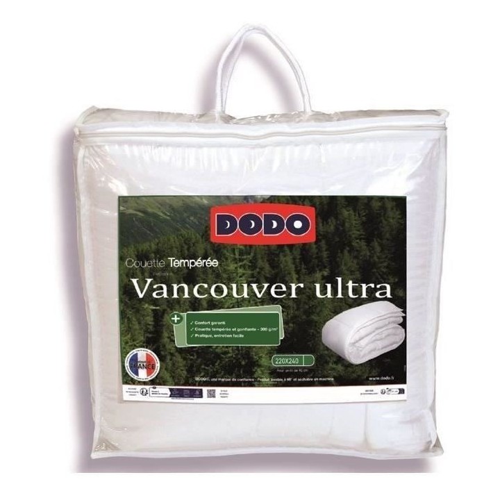 DODO Couette tempérée Vancouver - 220 x 240 cm - Blanc