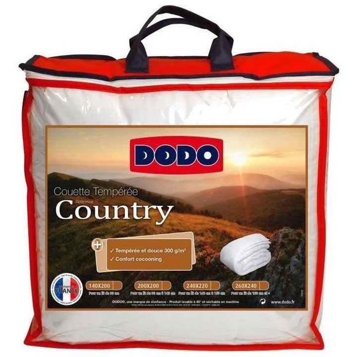 DODO Couette tempérée Country - 240 x 260 cm - Blanc