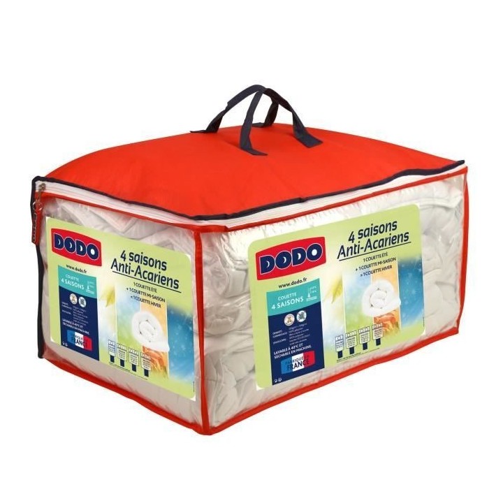 DODO Couette 4 saisons anti-acariens - 240 x 260 cm - Blanc