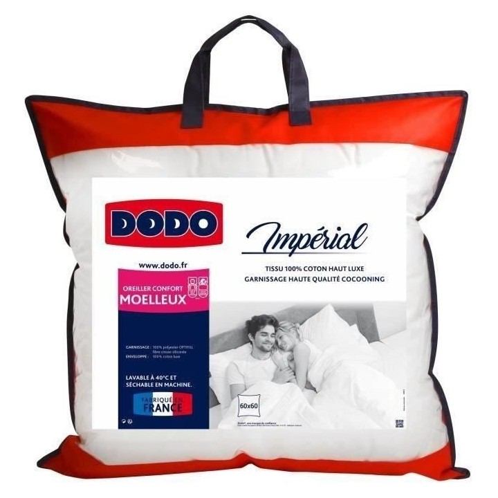 DODO Oreiller moelleux Imperial - 60 x 60 cm - Blanc