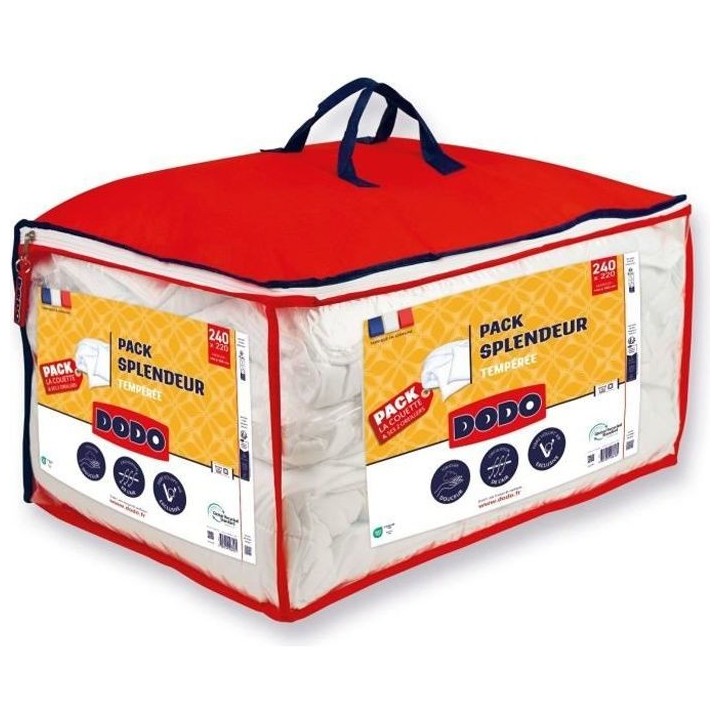 Pack couette 220 x 240 cm + 2 oreillers 60 x 60 cm - Splendeur - Garni