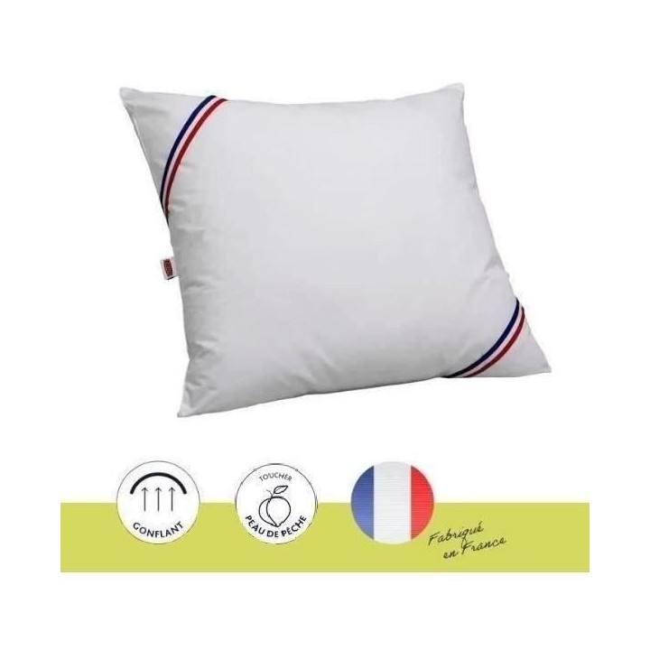 Oreiller - LE CLASSIQUE - Gonflant parfait - 60 x 60 cm - Polyester et